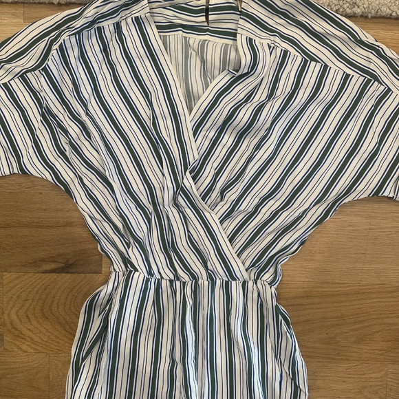 Maje Green and white striped jumpsuit size 2 - Picture 4 of 5